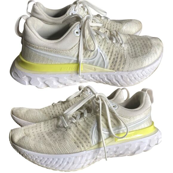 Nike React Infinity Womens 9 Platinum Yellow‎ Run Athletic Athleisure CT2423-100 - Picture 2 of 12